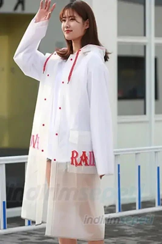 Unisex Kapüşonlu Su ve Rüzgar Geçirmez Yağmurluk 145 cm