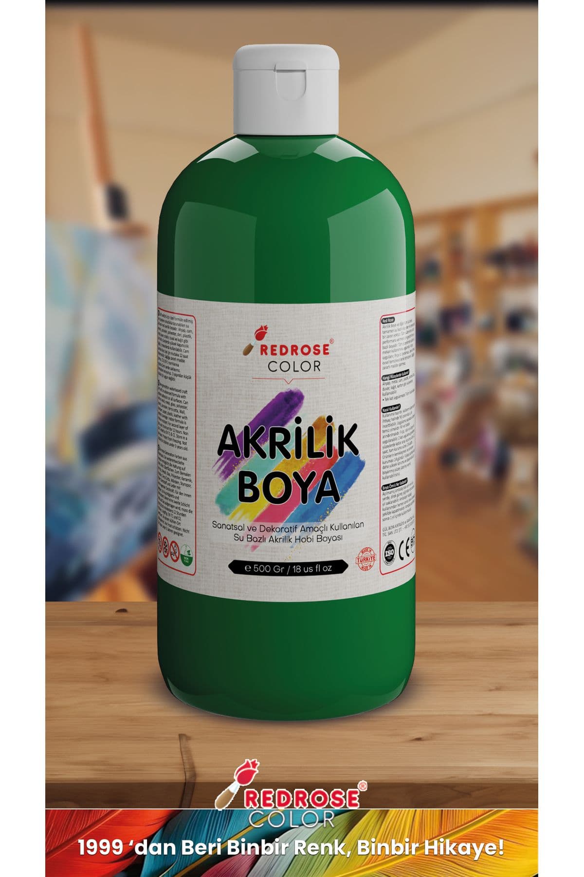 Yeşil Akrilik Boya 500 gr - Detay