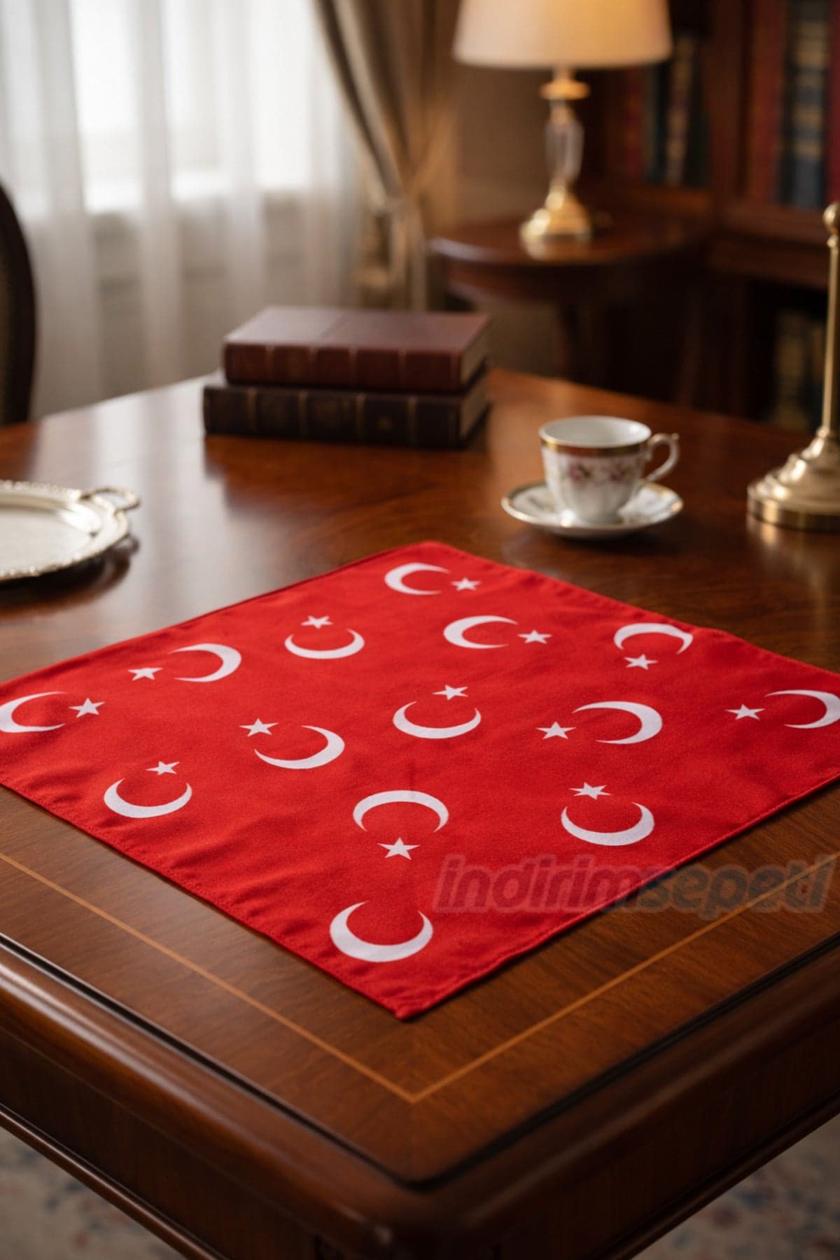 Ayyıldız Türk Bayrağı Temalı Pamuk Kumaş Fular - Kırmızı Bandana - 23 Nisan, 29 Ekim, 19 Mayıs