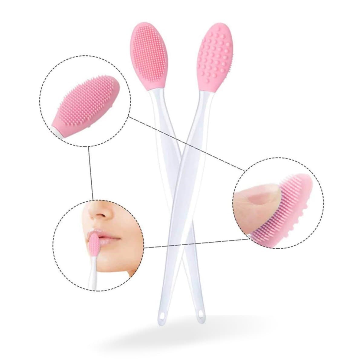 TrdStore® 2 Adet Dudak Fırçası Peeling Etkili Gözenek Siyah Nokta Temizleyici Akne Giderici Çift - Detay