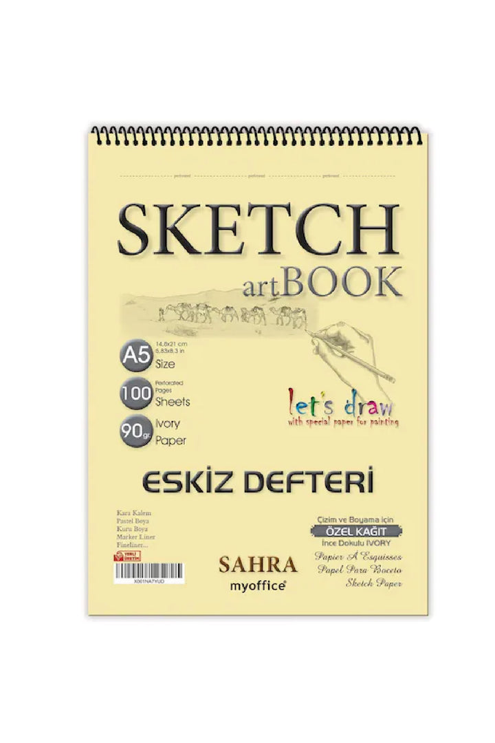 Folix Sketchbook SAHRA A5 Spiralli 90 gr. Ivory 100 yaprak Eskiz Defteri