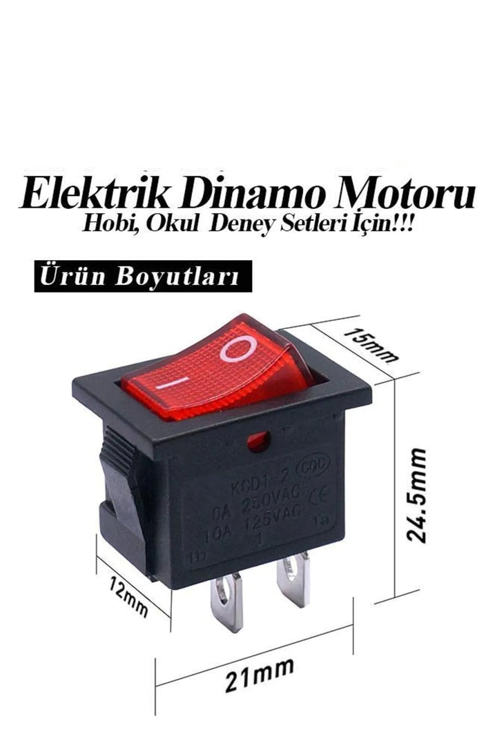 Mini Anahtar Arapuar Çıtçıt Anahtar 10 Adet Elektrik Devresi Için Açma Kapama Düğmesi On / Off Kırmı