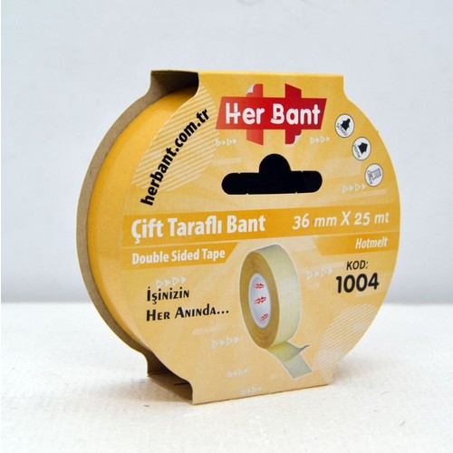 Her bant 36Mm x 25Mt Çift Taraflı Band Slim Bant Pp-Hotmelt Yüksek Kalite