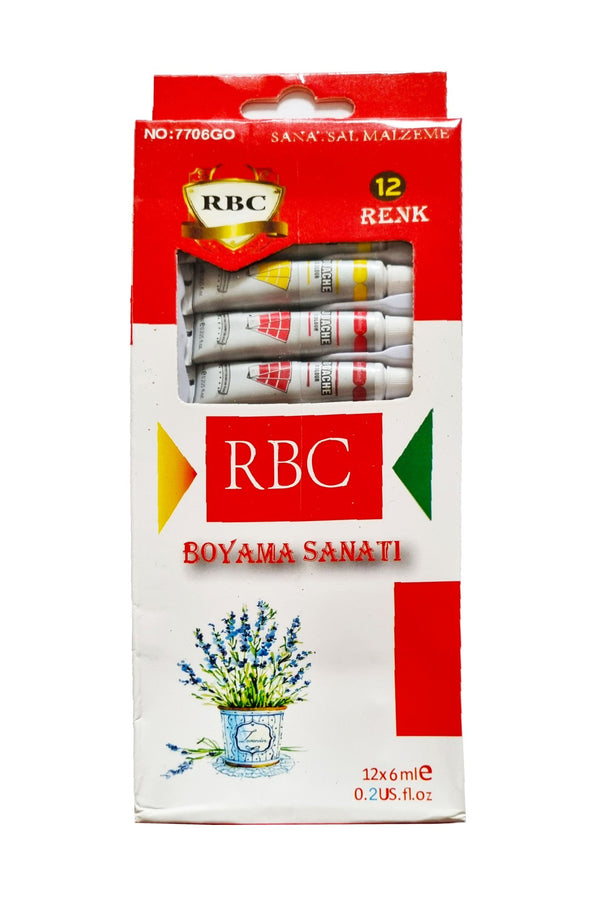 RBC Guaj Boya 12 Renk 6ml Tüp 1 Paket 12 Li Guaj Boya Seti Sanatsal Boya