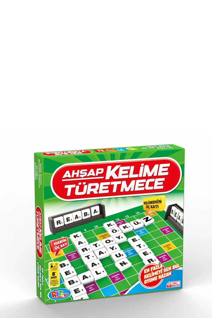 Ahşap Kelime Üretme Türetme Oyunu (Kelime Zeka Akıl Strateji Sözcük Kutu Oyunu, Kelime Avı)