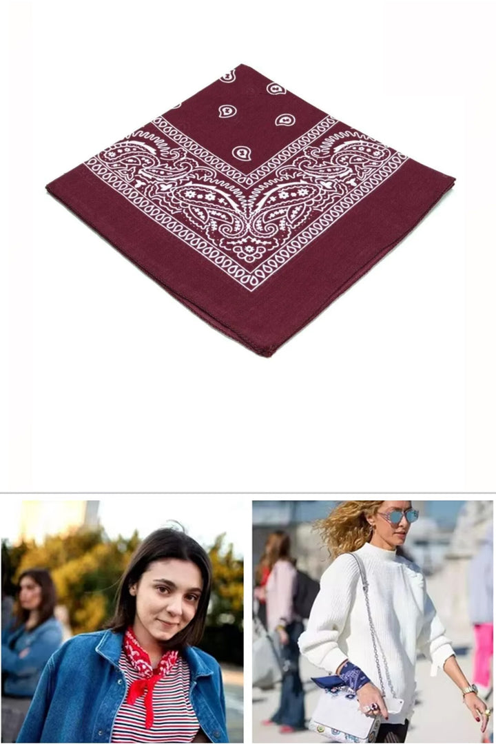 Bandana Etnik Desenli Bisiklet & Motosiklet Etkinlik Gezi Eğlence Bordo Pamuklu