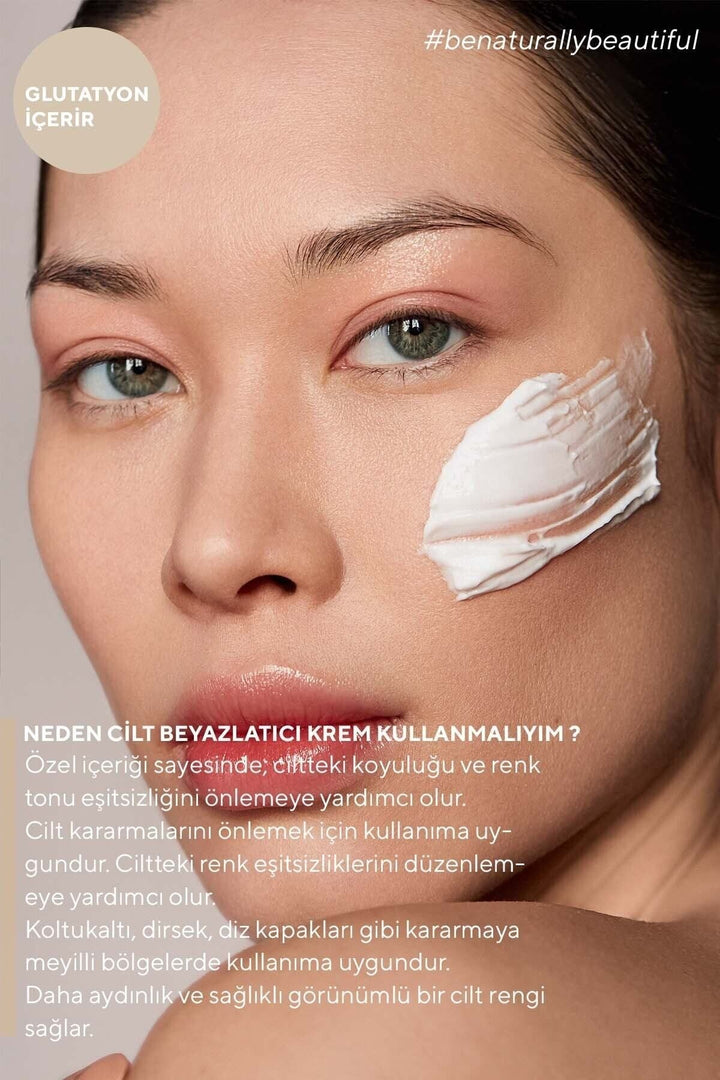 Cilt Beyazlatıcı Aydınlatıcı Glutatyonlu Leke Karşıtı Krem Kolajen, Niacinamide & Kojik Asitli 50 ml