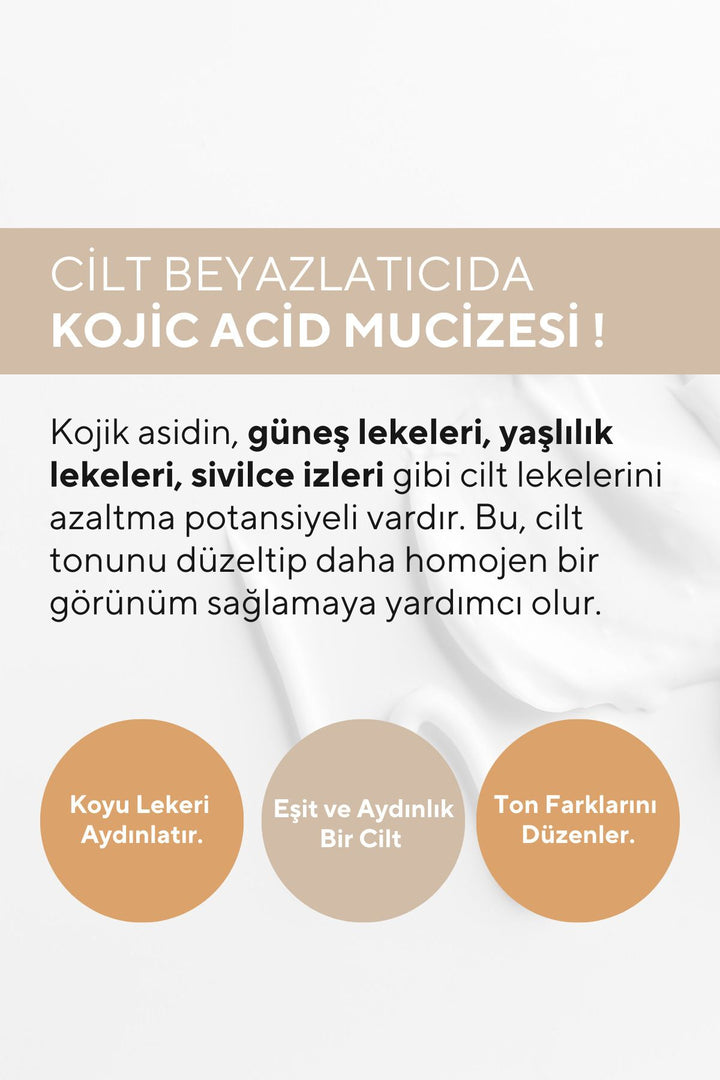 Cilt Beyazlatıcı Aydınlatıcı Glutatyonlu Leke Karşıtı Krem Kolajen, Niacinamide & Kojik Asitli 50 ml