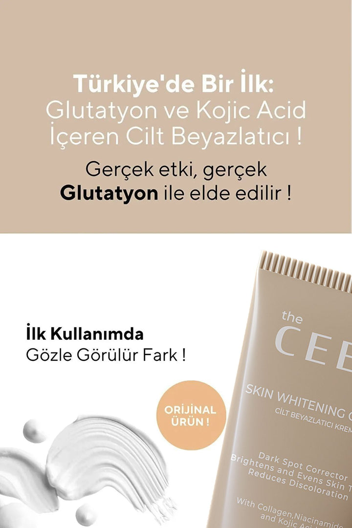 Cilt Beyazlatıcı Aydınlatıcı Glutatyonlu Leke Karşıtı Krem Kolajen, Niacinamide & Kojik Asitli 50 ml