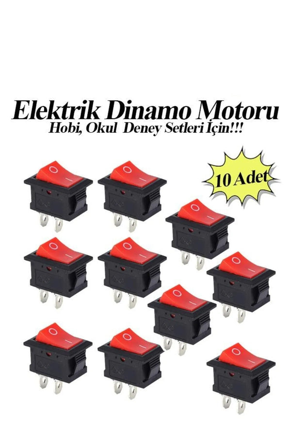 Mini Anahtar Arapuar Çıtçıt Anahtar 10 Adet Elektrik Devresi Için Açma Kapama Düğmesi On / Off Kırmı