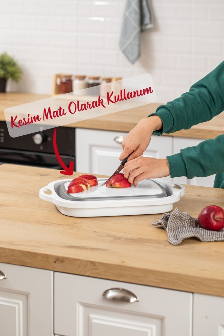 Katlanır Kesme Tahtası Ve Süzgeçli Leğen, Kova