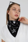 Bandana Kurukafa Danger %100 Pamuklu Fular Unisex Siyah