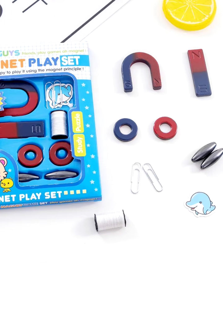 Çocukları için Zeka Oyunları Mıknatıs Oyun Deney Seti Magnet Play Set Eğitici Oyunlar 1 Kutu