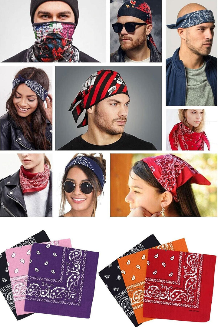 Bandana Etnik Desenli Bisiklet & Motosiklet Etkinlik Gezi Eğlence Kahverengi Pamuklu