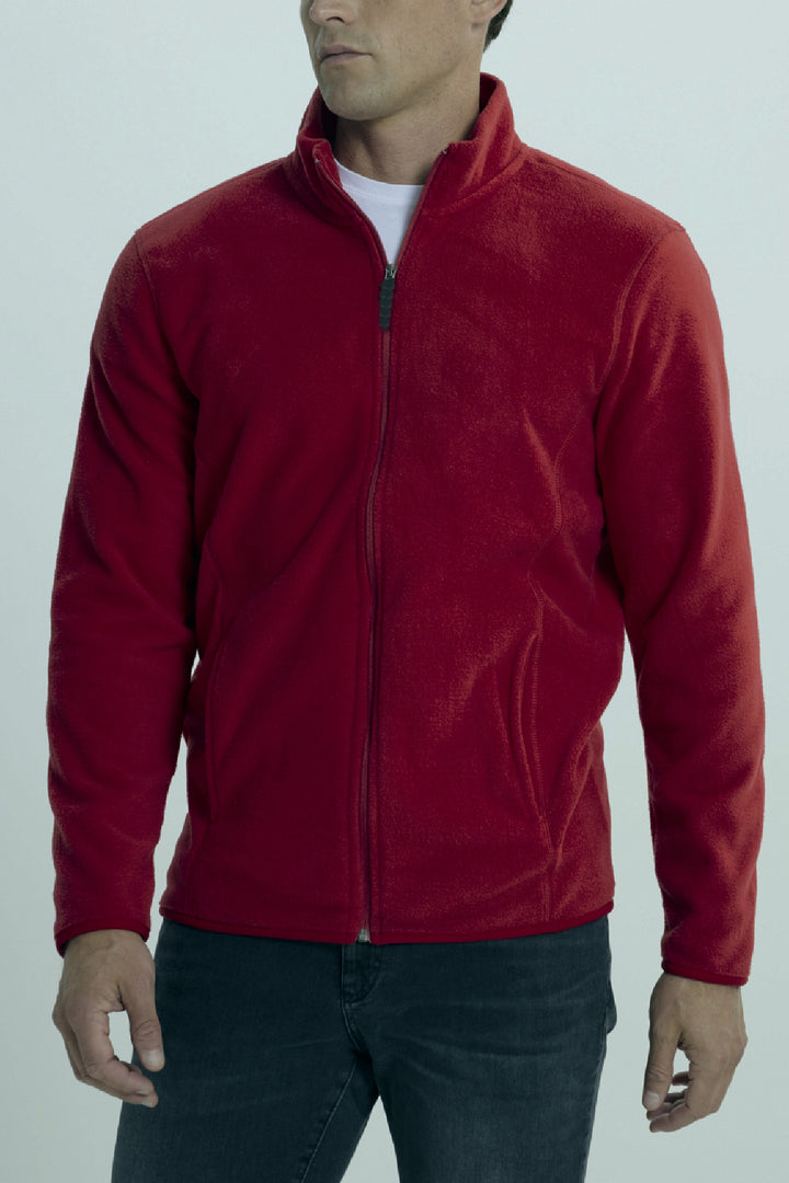 Erkek Bordo Anti-pilling Tüylenme Yapmayan Isı Koruyan Standart Fit Dik Yaka Çift Cepli Polar Sweatshirt