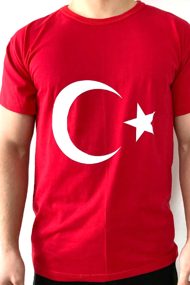 Ay Yıldız Genç Yetişkin Kısal Kol T-shirt Ay Yıldızlı ve 23 Nisan 29 Ekim 10 Kasım Gösteri T-shirt