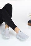 Günlük UnIsısex Sneakers Slip on Hafif Yürüyüş Bağcıksız Esnek Spor Ayakkabı Gri