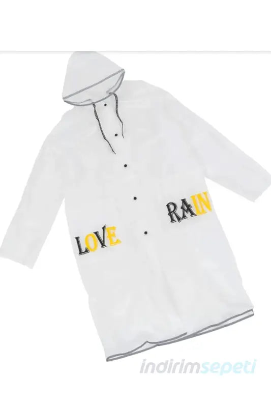 Kalite Unisex Yağmurluk Cepli Dayanıklı Love Rain Taşıma Çantalı M Sarı Siyah