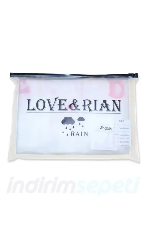 Kalite Unisex Yağmurluk Cepli Dayanıklı Love Rain Taşıma Çantalı M